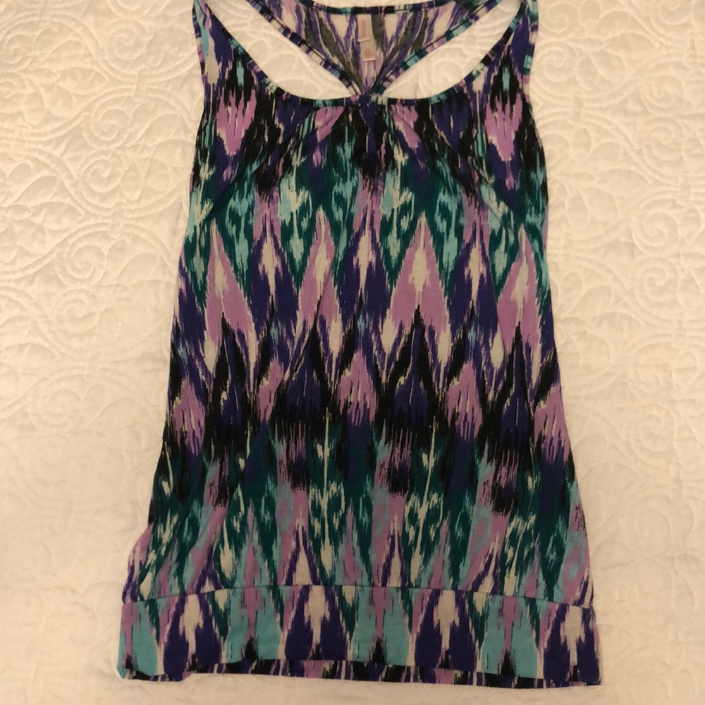Cotton multi colored Razorback tank top
